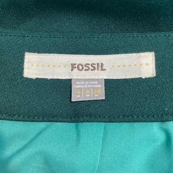 Fossil Wool Blend Pencil Skirt Size 4 Green - Picture 6 of 7